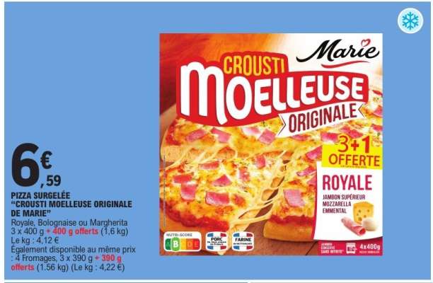 PIZZA SURGELÉE "CROUSTI MOELLEUSE ORIGINALE DE MARIE"