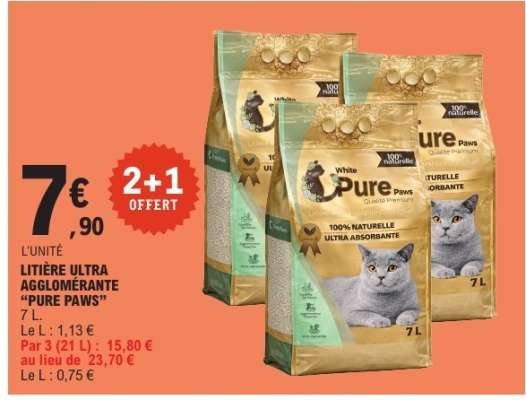 LITIÈRE ULTRA AGGLOMÉRANTE “PURE PAWS”