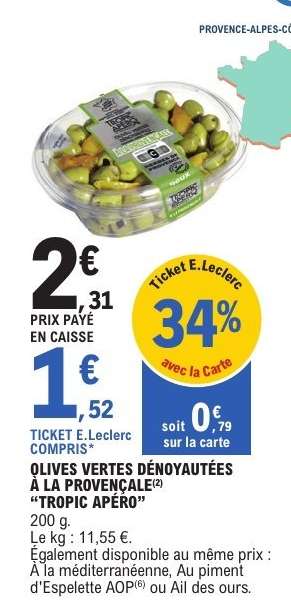 Olives Vertes Dénoyautées À La Provençale Tropic Apéro