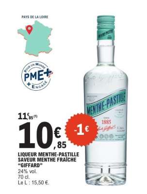 LIQUEUR MENTHE PASTILLE SAVEUR MENTHE FRAÎCHE “GIFFARD”
