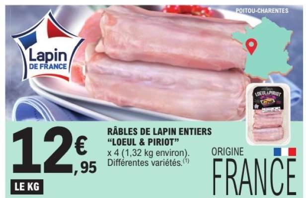 RÂBLES DE LAPIN ENTIERS "LOEUL & PIRIOT"