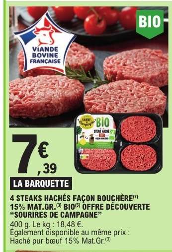 4 STEAKS HACHÉS FAÇON BOUCHÈRE