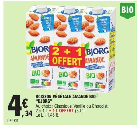 BOISSON VÉGÉTALE AMANDE BIO(1) "BJORG"