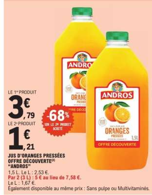 JUS D'ORANGES PRESSÉES OFFRE DÉCOUVERTE