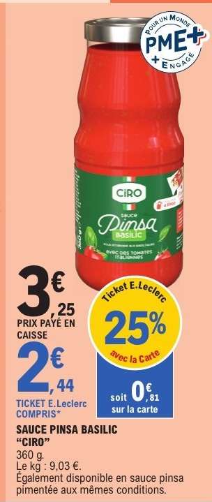SAUCE PINSA BASILIC CIRO