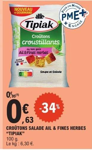 CRÔUTONS SALADE AIL & FINES HERBES “TIPIAK”