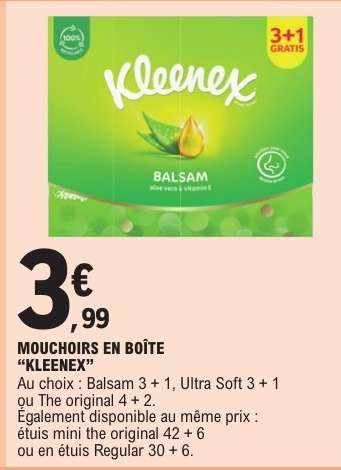MOUCHOIRS EN BOITE "KLEENEX"