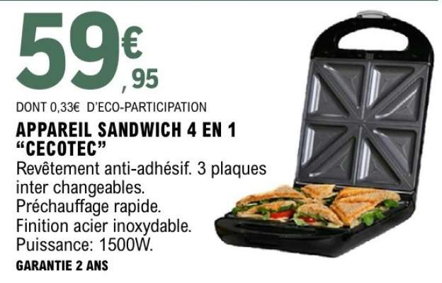 APPAREIL SANDWICH 4 EN 1 “CECOTEC”