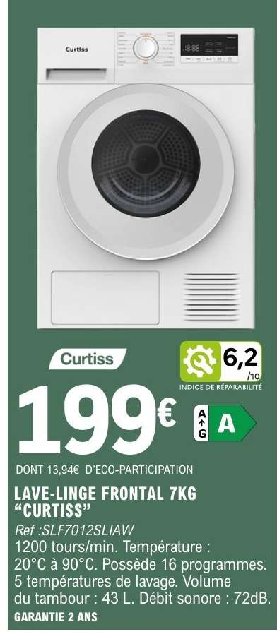 LAVE-LINGE FRONTAL 7KG “CURTISS”