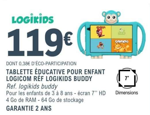 TABLETTE ÉDUCATIVE POUR ENFANT LOGICOM RÉF LOGIKIDS BUDDY