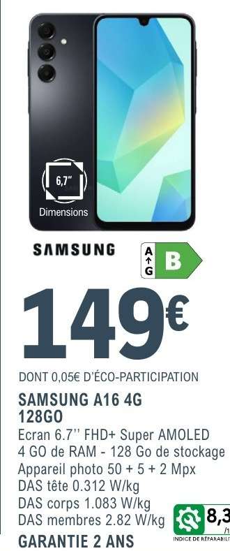 SAMSUNG A16 4G 128GO
