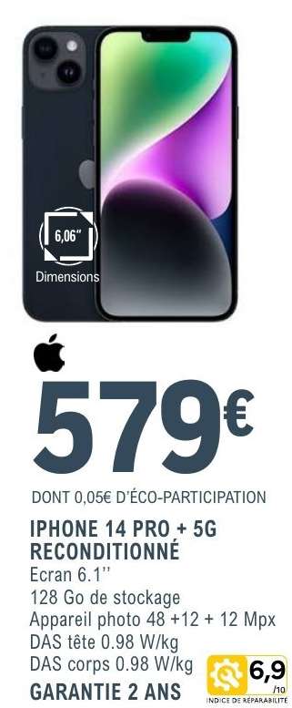 IPHONE 14 PRO + 5G RECONDITIONNÉ