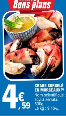 CRABE SURGELÉ EN MORCEAUX