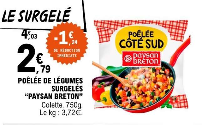 POÊLÉE DE LÉGUMES SURGELÉS “PAYSAN BRETON”