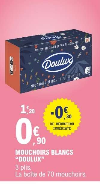 MOUCHOIRS BLANCS "DOULUX"