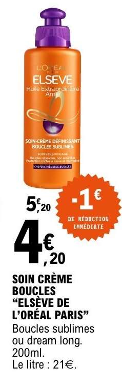 SOIN CRÈME BOUCLES “ELSEVE DE L’OREAL PARIS”