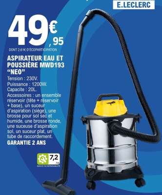 ASPIRATEUR EAU ET POUSSIERE MWD193 'NEO'