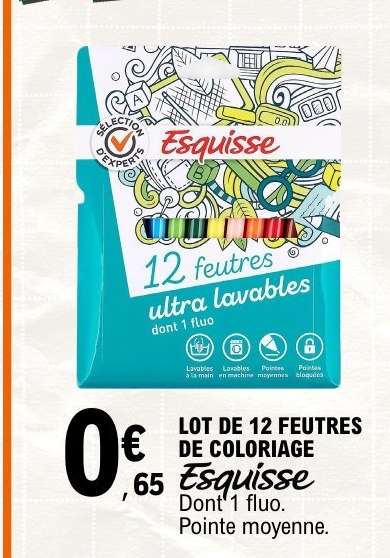 LOT DE 12 FEUTRES DE COLORIAGE Esquisse