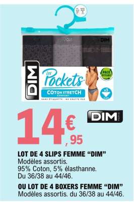 LOT DE 4 SLIPS FEMME “DIM”
