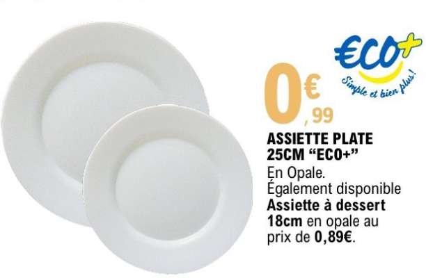 ASSIETTE PLATE 25CM "ECO+"