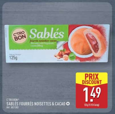C'TRO BON Sablés Fourrés Noisettes & Cacao