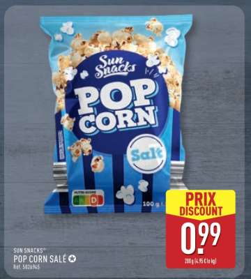 SUN SNACKS® POP CORN SALÉ