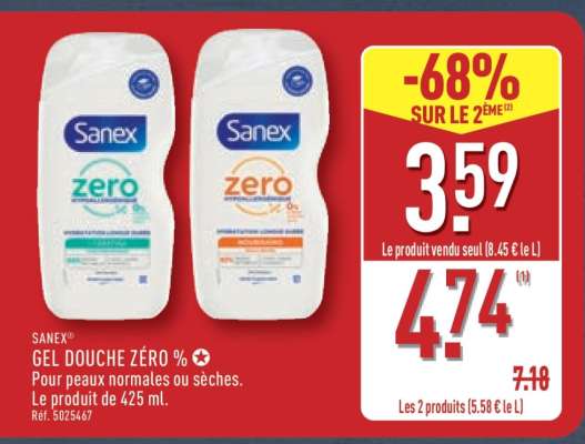 SANEX Gel douche Zéro%