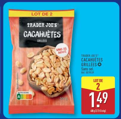 TRADER JOE'S CACAHUÈTES GRILLÉES