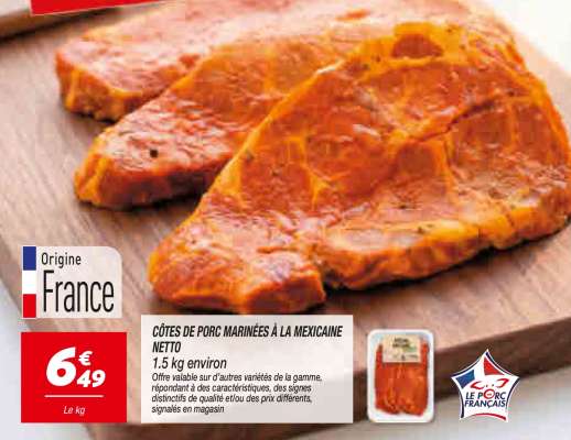 Côtes de porc marinées à la Mexicaine