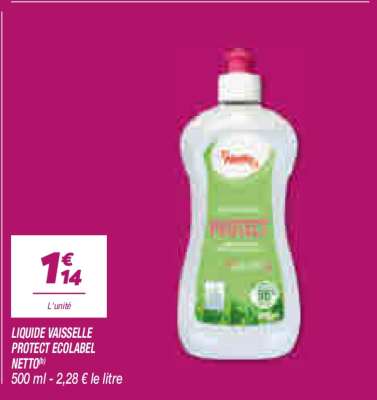 LIQUIDE VAISSELLE PROTECT ECOLABEL NETTO
