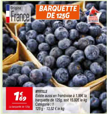 BARQUETTE DE 125G