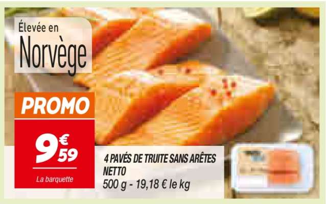 4 PAVÉS DE TRUITE SANS ARÊTES