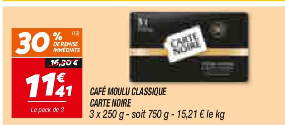 Café Moulu Classique Carte Noire