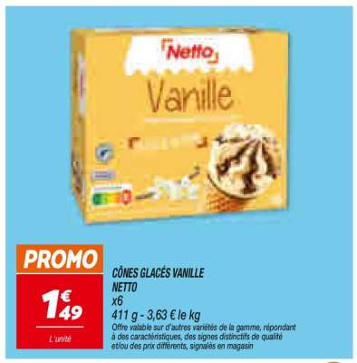 CÔNES GLACÉS VANILLE