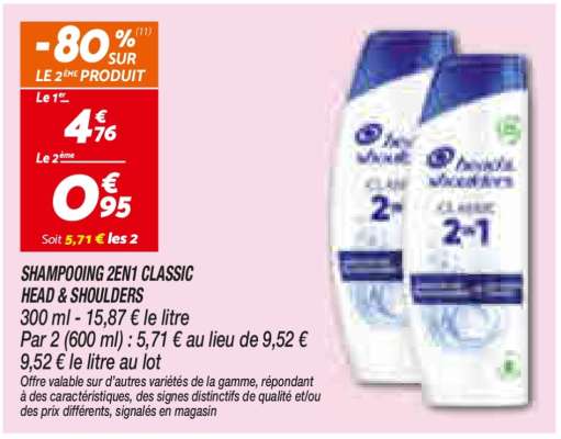 SHAMPOOING 2EN1 CLASSIC HEAD & SHOULDERS