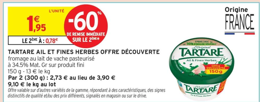TARTARE AIL ET FINES HERBES OFFRE DÉCOUVERTE