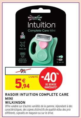 RASOIR INTUITION COMPLETE CARE MINI WILKINSON