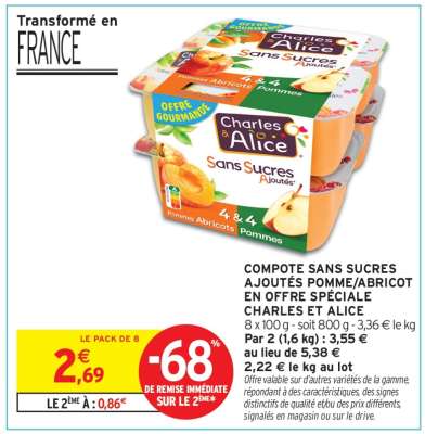 Compote Sans Sucres Ajoutés Pomme/Abricot