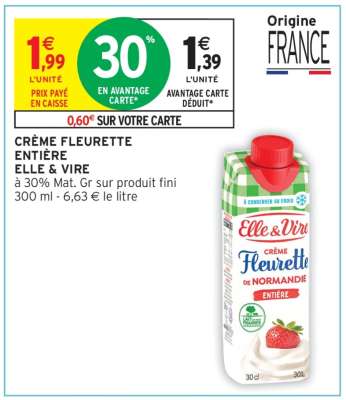 CRÈME FLEURETTE ENTIÈRE ELLE & VIRE