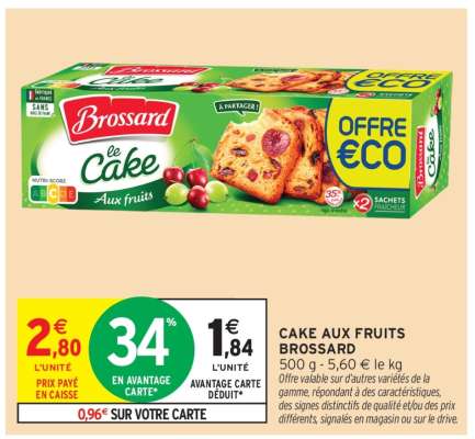 Cake aux fruits Brossard