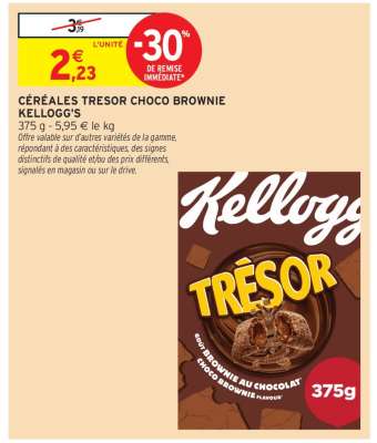 CÉRÉALES TRÉSOR CHOCO BROWNIE KELLOGG'S