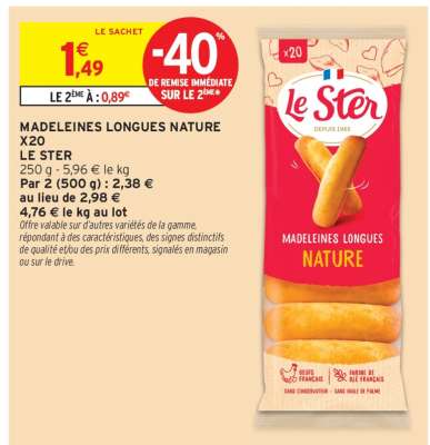 Madeleines Longues Nature