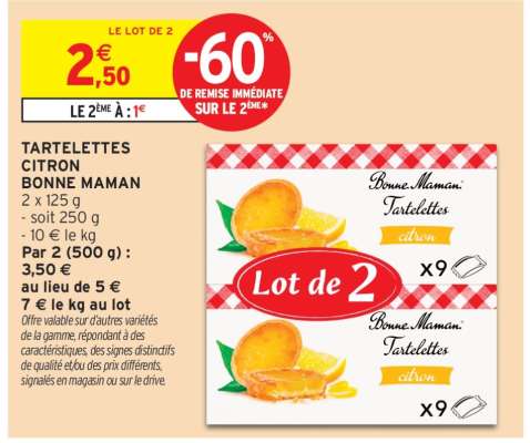 Tartelettes Citron Bonne Maman