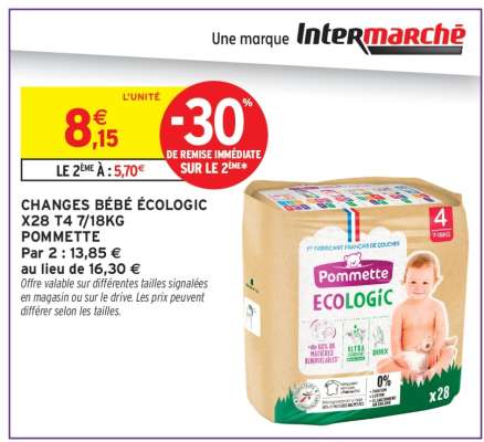CHANGES BÉBÉ ÉCOLOGIC X28 T4 7/18KG POMMETTE