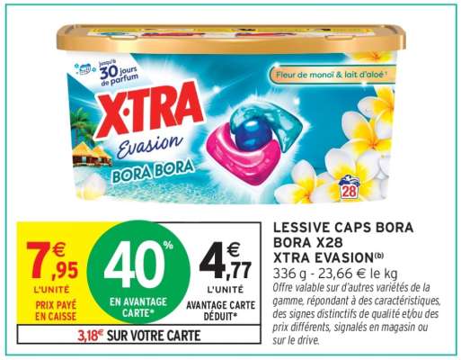 LESSIVE CAPS BORA BORA X28 XTRA EVASION