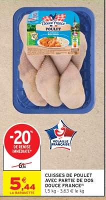 Cuisses de poulet avec partie de dos Douce France
