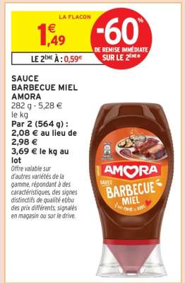SAUCE BARBECUE MIEL AMORA