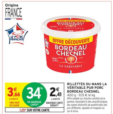 RILLETTES DU MANS LA VÉRITABLE PUR PORC BORDEAU CHESNEL