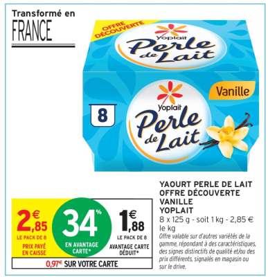 YAOURT PERLE DE LAIT OFFRE DÉCOUVERTE VANILLE