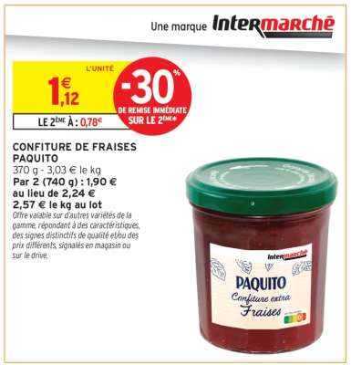 CONFITURE DE FRAISES PAQUITO
